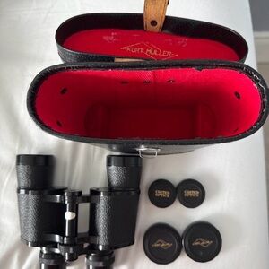 Kurt Muller Black and Red Binoculars with Case